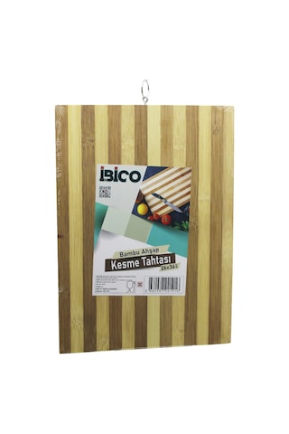 Bşkvirgo Bambu Kesme Tahtası 26x36x1.2 Cm Metal Kulplu Bsk2026 Çok Renkli