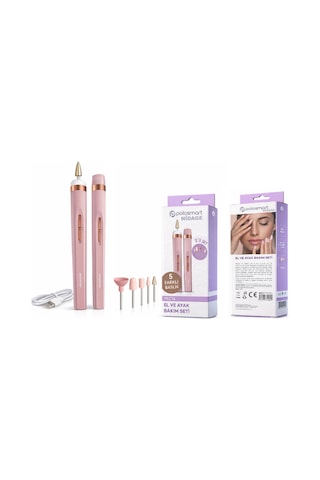 Psc16 Rose Gold Manikür & Pedikür Set Rose Gold 5 Farklı Uç Başlık