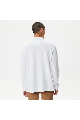 Nautica Erkek Beyaz Classic Fit Uzun Kollu Polo Düz K37351t Beyaz