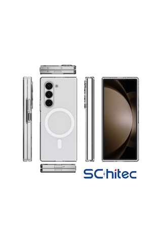 Schitec Samsung Galaxy Z Fold 6 Magsafe Özellikli Şeffaf Kılıf -