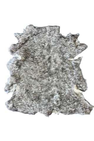 Gerçek Uzun Tüylü Koyun Postu Gri 70x50 Cm