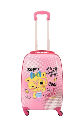 Mçs Group V307 Abs Çocuk Valiz-pembe - Super Cat Baskı S18y10001800309 00309 Çok Renkli
