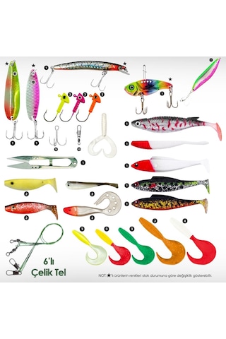 Silikon Spin At-çek Yem Seti - 70 Parça - Yem Kutulu - Fishack 2003