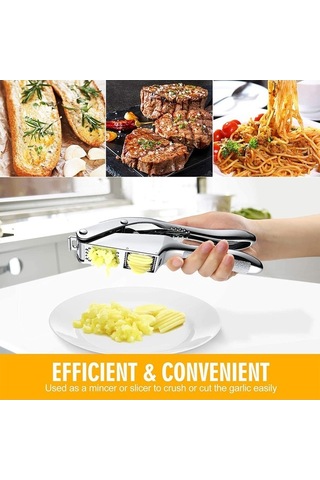 Pazly Şık 2'li Sarımsak Pres-2'i Paslanmaz Çelik Kırıcı Dilimleyici, Eve Taşınma Hediyesi, Çok Renkli Çok Renkli