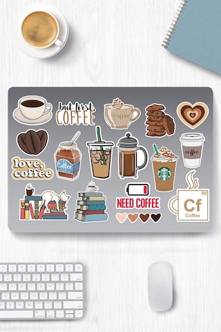 Kahve Temalı Sticker Etiket Seti - Coffee Sticker - Laptop Notebook Telefon Diğer