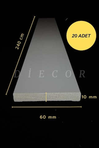 Diecor Dekoratif Boyanabilir 20 Adet 6 Cm Polistren Duvar Çıtası Beyaz 6 Cm Model:xa187