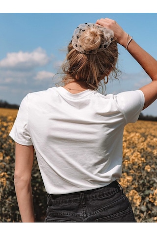 Dreamer T-shirt - Beyaz Baskılı Oversize Bisiklet Yaka Kısa Kol Tişört Beyaz
