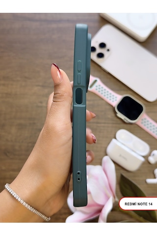 Redmi Note 14 4g / 5g Uyumlu Kamera Korumalı Darbeye Dayanıklı Renk Atmayan Keep Silikon Kılıf Haki