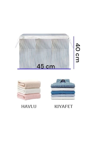 3 Adet Kazak Giysi Hurcu Baza Ve Yatak Altı Uyumlu 45x40x30 Cm Gri