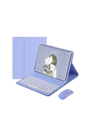 Xiaomi Redmi Pad Se 11 İnç 2023 İçin Klavye Kılıfı, Çıkarılabilir Kablosuz Klavye Kılıfı, Mor