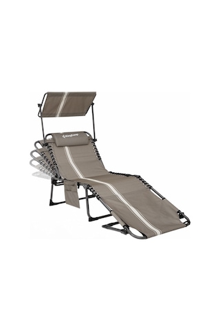 Kingcamp Magnolia B10 Plus Hands-free Premium 7 Kademeli Katlanır Şezlong Grey/white Gri