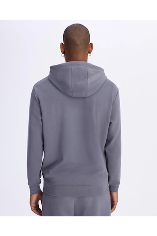 Kappa Logo Brian Hoodie Erkek Volkanik Gri Regular Hoodie Siyah