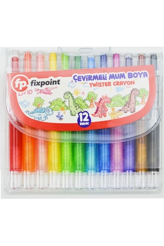 Fixpoint Çevirmeli Mum Boya 12 Renk P-2144
