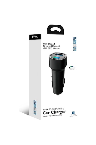 48w Pd Süper Hızlı Şarj Araç İçi Çakmaklık Şarj Aleti 1x Type-c 3