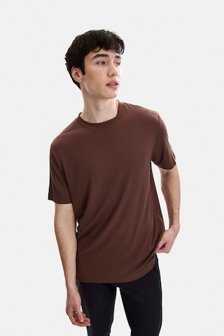Backandbond Kahve Regular Fit Bisiklet Yaka Tişört