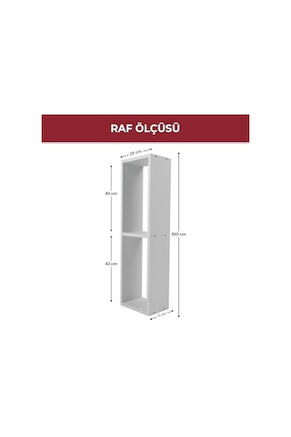 Pıkas Modern Minimalist 2 Raflı Dekoratif Kitaplık Ve Yan Sehpa Beyaz, Dikey Tasarım Abanoz - Beyaz