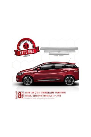 intakrom Renault Clio 4 Sport Tourer Krom Cam Çıtası 8 Parça 2012-2018 N11.5128