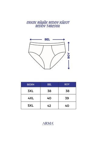 Terrien Erkek Büyük Beden Külot Slip 6'lı Paket Beyaz %100 Pamuklu Örme Çamaşır Esnek Bel Rahat Kesim