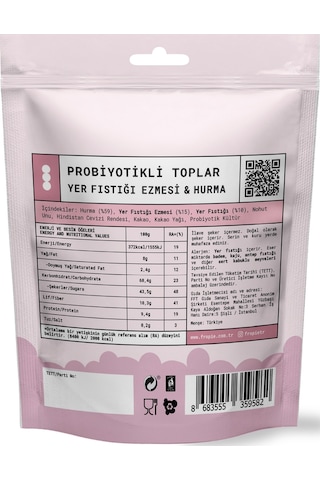 Fropie Probiyotikli Meyve Topları - Hindistan Cevizi Kaplı & Yer Fıstığı Ezmeli 80 G