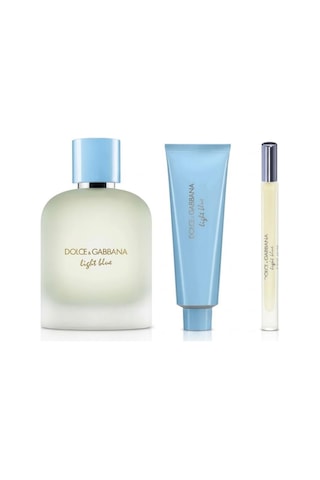 Dolce & Gabbana Light Blue Pour Homme Edt 100 Ml + Edt 10 Ml + 50 Ml Shower Gel Erkek Parfüm Seti Odunsu