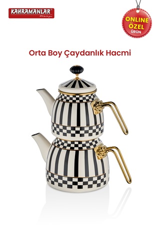 Kahramanlar Prime Cream Emaye Çaydanlık