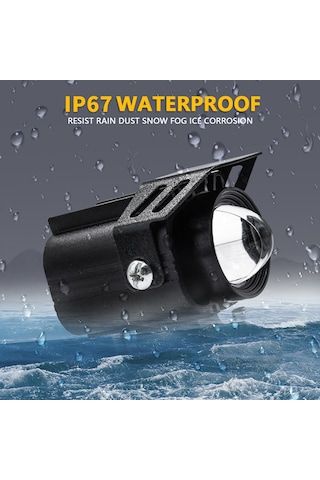 Xindoker Motosiklet Spot Lambası Çift Paket Siyah 60w 9-80v 4 Işık Modu Beyaz/sarı/sarı+beyaz/flash 200m Etkili Mesafe Zes-3570 Işık Pilleri