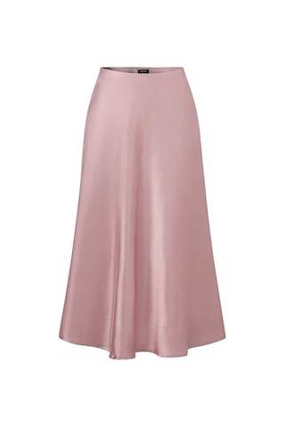 Vonda Kadın Yaz Yüksek Bel Düz Renk Bol Kloş Etek Pembe