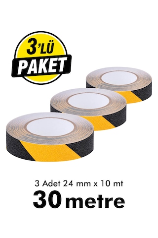 Unitape Sarı Siyah Merdiven/zemin Kaydırmaz Bant 24 Mm X 10 Mt 3 Lü Paket