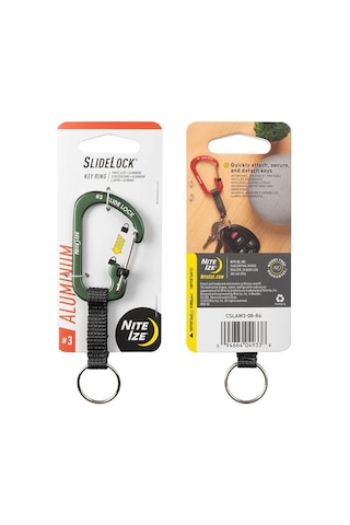 Nite Ize Slidelock Keyring Alüminyum Karabiner 3 -yeşil