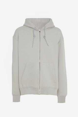 Tudors Unisex Relax Fit Rahat Kesim Pamuklu İçi Polarlı Çift Cepli Tam Fermuarlı Taş Renk Kapüşonlu Sweatshirt-32699 Taş