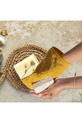 Bambu Kese Banyo Lifi Peeling Vücut Scrub Derin Temizlik Hardal