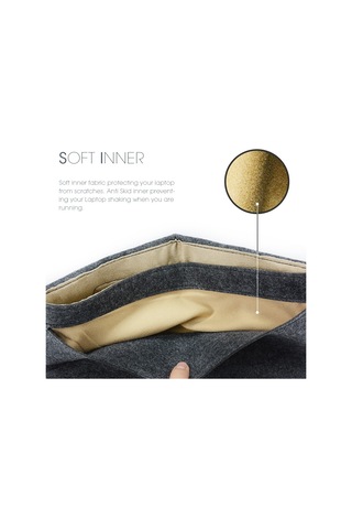 Macbook Dizüstü Bilgisayarlar İçin Taşınabilir, Nefes Alabilen Keçe Koruyucu Kılıf, Boyut: 13 İnç Koyu Gri