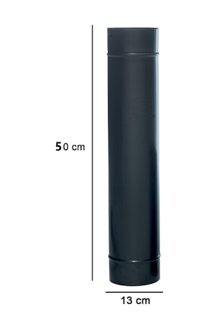 Emaye Soba Borusu Siyah Mat 50 Cm