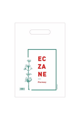 Tomurcuk Baskılı El Geçme Eczane Poşeti 10 KG 3000'li 17 x 27 CM