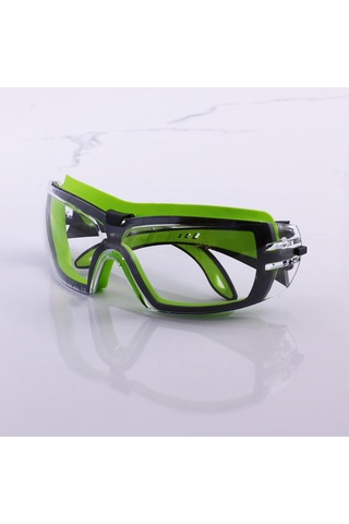 4Riders Buğulanmaz İpli İş Güvenlik Gözlüğü Lazer Uv Koruyucu Toz Korumalı Gözlük Silikon Kulaklık Şeffaf
