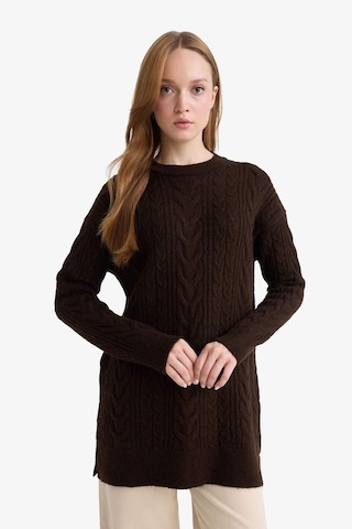Defacto Relax Fit Bisiklet Yaka Triko Kazak Tunik F4530ax25wnbn341 Kahve-bn341