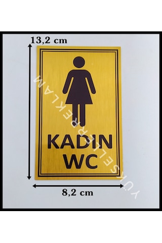 Kadın Erkek Çift Yönlendirme Wc Tabelası Sarı Renk (460495502)