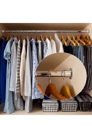 Suofeng 4'lü Paslanmaz Çelik Gardrop Çubuk Flanşı: Ayarlanabilir, Dayanıklı, Dolap, Mutfak, Banyo İçin Tüp Tutucu, Yüksek Stabilite, Tavan Veya Duvar Montajı