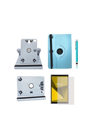 Vorcom Sx Pro Uyumlu Kılıf 360 Dönerli Unıversal Standlı Kılıf + Nano Ekran Koruyucu + Kalem Arka Kapak