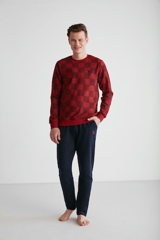 U.S. Polo Assn. U.s Polo Assn 18713 Erkek Bordo Yuvarlak Yaka Pijama Takımı 001