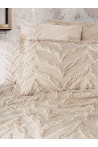 Cotton Box Lımı Yatak Ortusu Ve Nevresım Takımı Ck Crımp Bej Bej