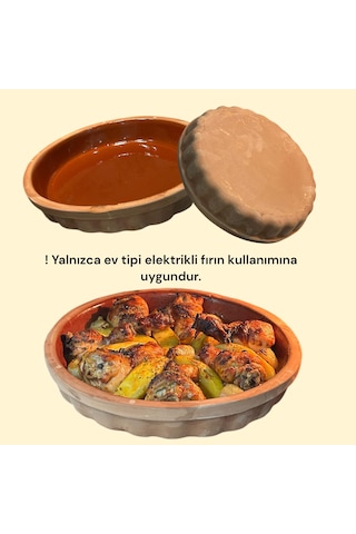 Sırlı Toprak Güveç-pişirme Tavası-borcam-fırın Tepsisi 30 Cm 2-3