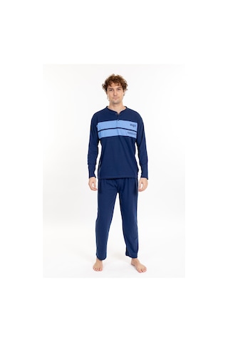 Pemilo Erkek 835 Uzun Kol Süprem Pijama Takımı Lacivert Lacivert