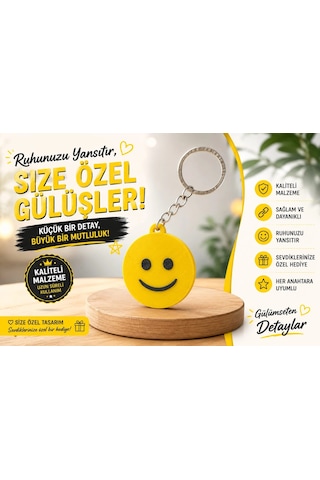 Emoji Anahtarlık , Tebessüm Emoji Şeklinde Araç Anahtarlık - Emoji Araba Anahtarlığı