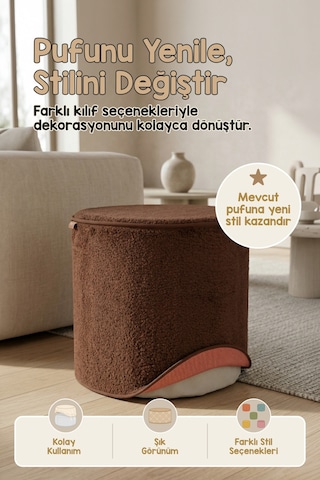 Çift Yönlü Çevir Puf Çift Taraflı Yıkanabilir Puf Bench Kılıfı Linen