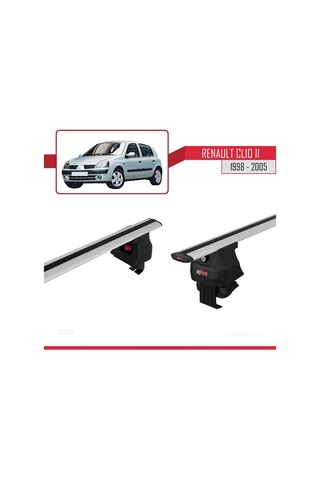 Renault Clio Iı 1998-2005 Arası İle Uyumlu Ace-4 Ara Atkı Tavan Barı Gri