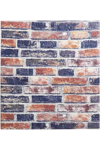 10 Adet Nw61 Tuğla Desenli Arkası Yapışkanlı Duvar Kağıdı Paneli