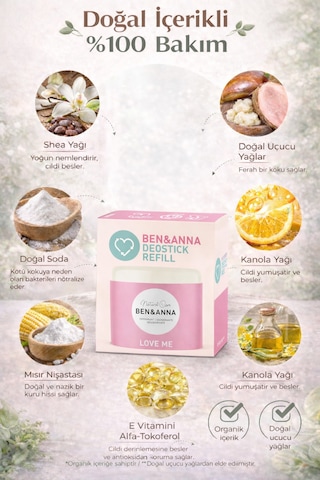 Ben & Anna Love Me Refill Set Kutu Deostick + Yedek Deostick Refill