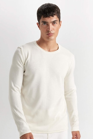 DeFacto Relax Fit Bisiklet Yaka Basic Düz Triko Kazak D3278AX24WNER139