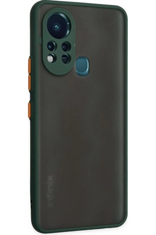 İnfinix Hot 11s Kılıf Montreal Silikon Kapak - Yeşil Düz Renkli